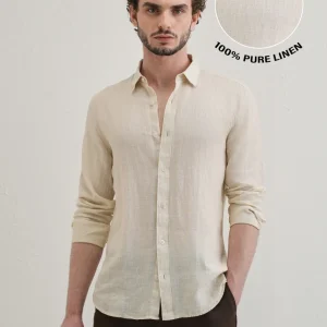 100% Pure Classic Cream Linen Shirt