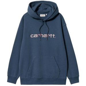 Carhartt WIP Womens Hooded Carhartt Sweatshirt Squid Glassy Pink