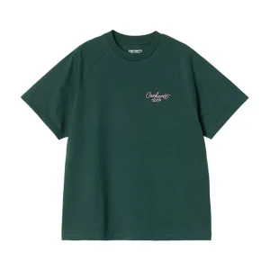 Carhartt Womens S/S Signature T-Shirt Dark Fir / Glassy Pink
