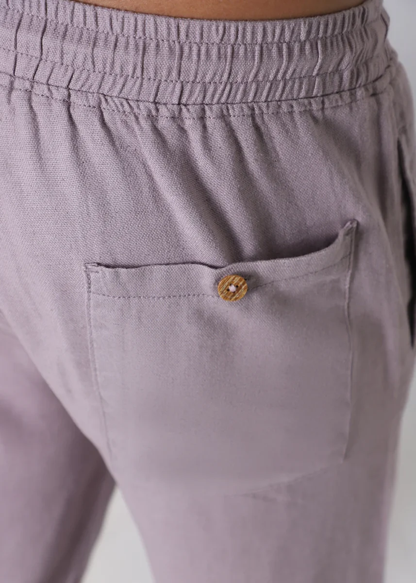 Lavender Drawstring Linen Pant - Image 6