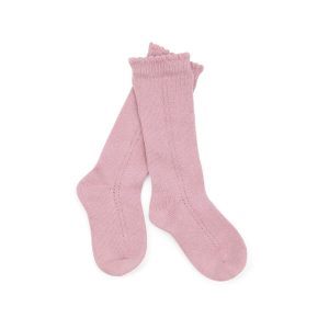 Openwork Knee Sock (Raspberry)